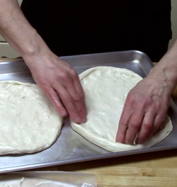 Stretching the dough