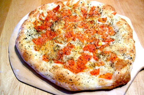 Pizza made with no-knead dough